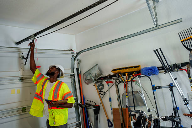 Professional Garage Door Panel Replacement technician working in Fabens, TX